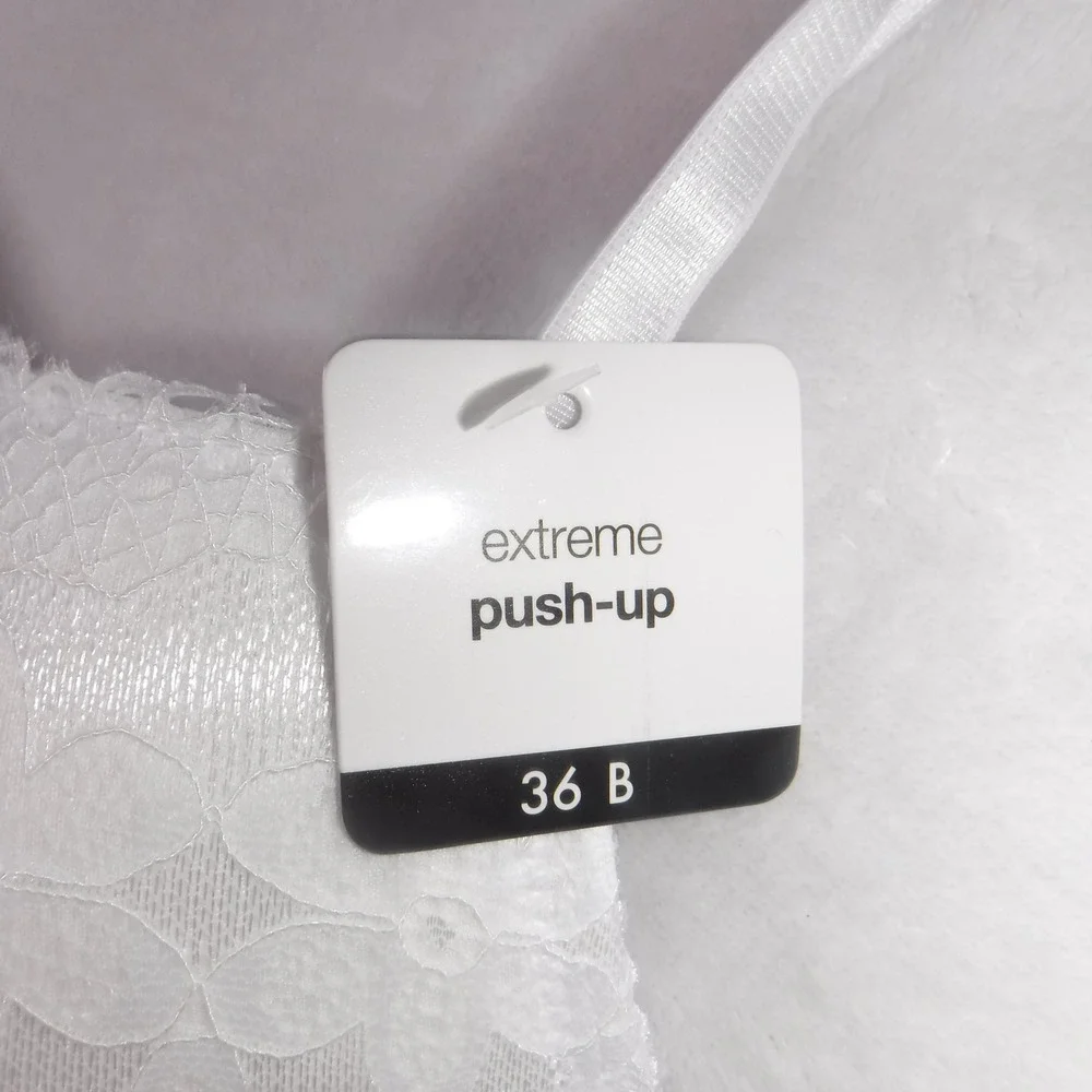 Rene Rofe White Lace Extreme Push Up Bra 36B Underwire B25451 NEW - Picture 5 of 9